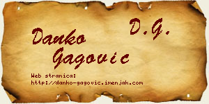 Danko Gagović vizit kartica